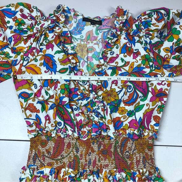 House of Harlow 1960 floral tiered ballon sleeve dress Small - Picture 7 of 10